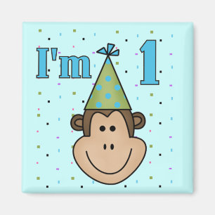 Aimant Singe dans le Casquette du Parti 1er Anniversaire