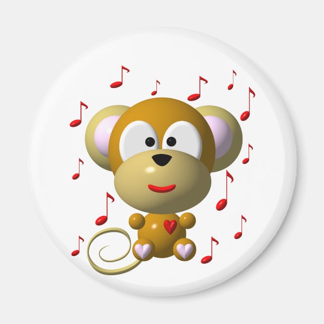 Aimant Singe de musique (Devant)
