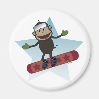 Aimant singe de snowboard