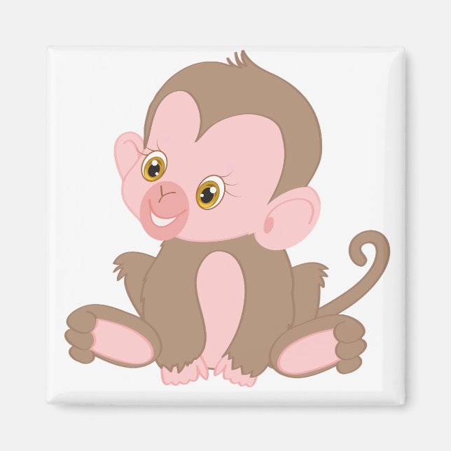 Aimant Singe du bébé souriant (Devant)