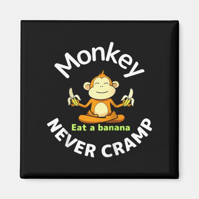 Aimant Singe Jamais Crampes Manger Une Banane Raglan Base (Devant)