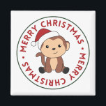 Aimant Singe Noël Neige Hiver Animaux Singes Magne<br><div class="desc">Le singe pour Noël avec des lumières de fées. Animaux amusants avec des cadeaux et de la neige pour les vacances. Aussi drôle pour noël en juillet. Les singes sont des animaux mignons et parfaits pour Noël.</div>