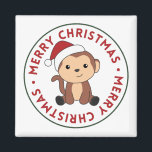 Aimant Singe Noël Neige Hiver Animaux Singes Magne<br><div class="desc">Le singe pour Noël avec des lumières de fées. Animaux amusants avec des cadeaux et de la neige pour les vacances. Aussi drôle pour noël en juillet. Les singes sont des animaux mignons et parfaits pour Noël.</div>