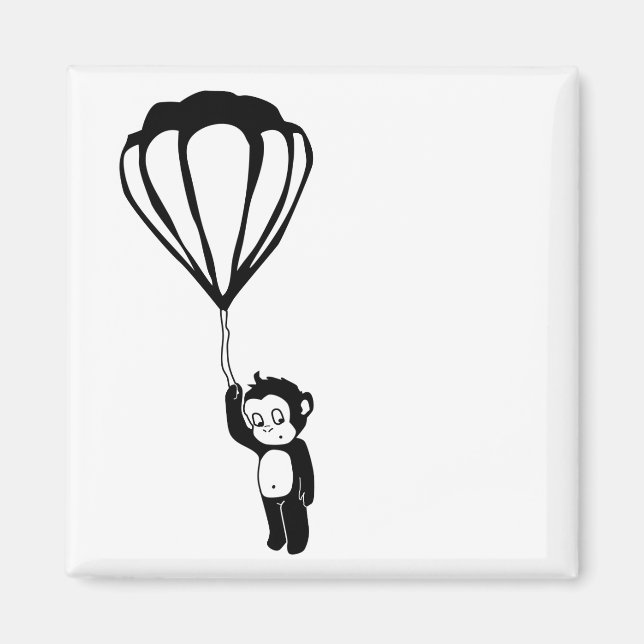 Aimant singe volant : montgolfière (Devant)