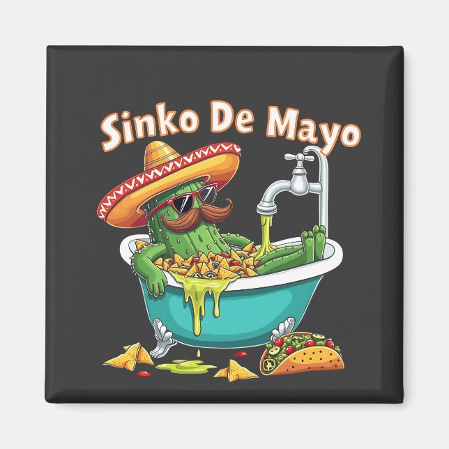 Aimant Sinko de Mayo"Funny Cinco de Mayo Cactus (Devant)