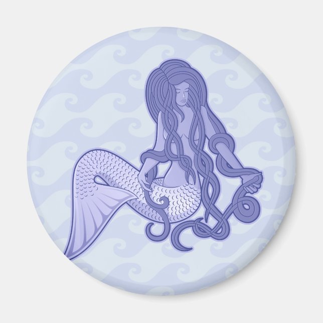 Aimant Sirène assise bleue (Devant)