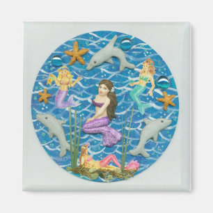 Aimant Sirène avec des dauphins 001 JL Biel
