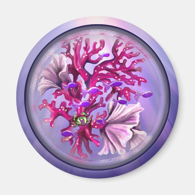 Aimant Sirène d'océan violet (Devant)