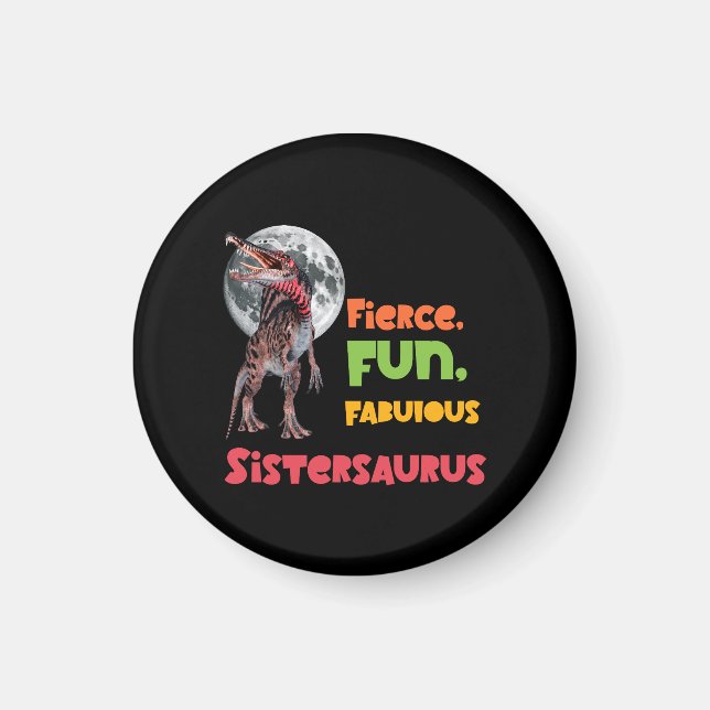 Aimant Sistersaurus Équipe de dinosaures sœurs appariées  (Devant)