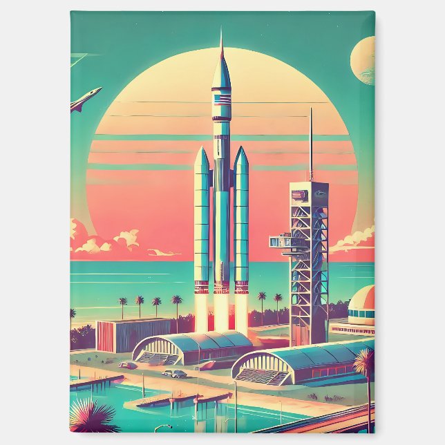 Aimant Site de lancement New Florida Futuriste Atomique (Recto)