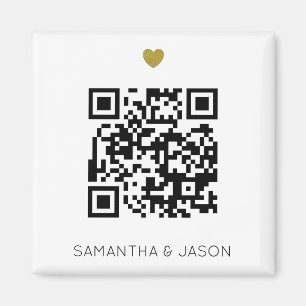 Aimant Site Mariage moderne QR Code Enregistrer la date
