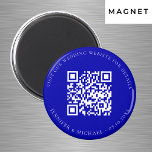 Aimant site web mariage QR code détails rsvp royal bleu<br><div class="desc">Ajoutez votre URL pour votre site mariage. Pour plus d'informations,  détails,  rsvp en ligne. Un arrière - plan bleu royal,  texte blanc.</div>