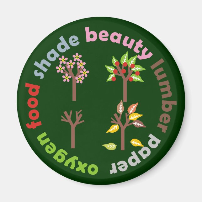 Aimant Six raisons de Plante d'un arbre (Devant)