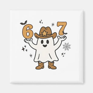 Aimant Six sept Éffrayant Halloween Sport 67 Mème Mason