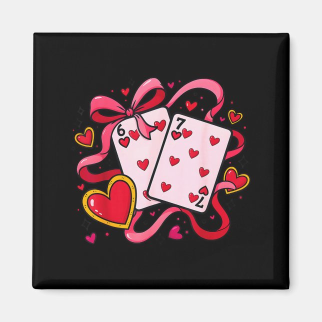 Aimant Six Seven 67 Boys Girls Valentines Day Cool Playin (Devant)