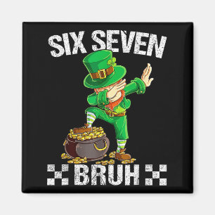 Aimant Six Seven 67 Bruh Dabbing Leprechaun Saint-Patrick
