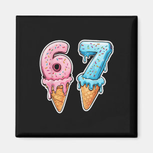 Aimant Six Seven 67 Glace Goutte Sport Cool Mème Drôle