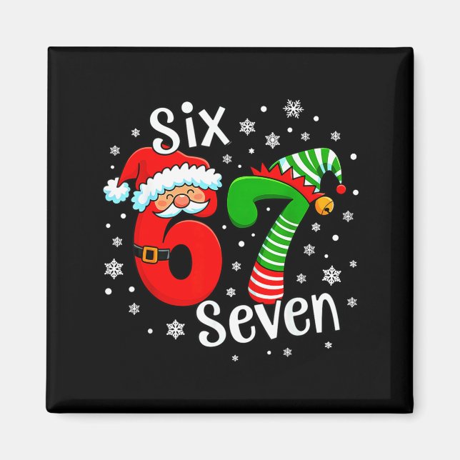 Aimant Six Seven 67 Mème 6 7 Elfe Santa Noël  (Devant)