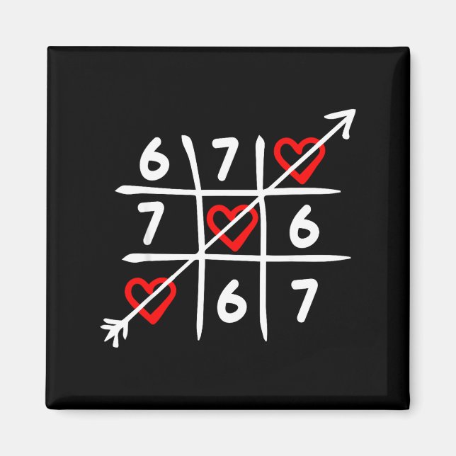 Aimant Six Seven 67 Meme 6 7 Valentines Day Heart Men Wom (Devant)