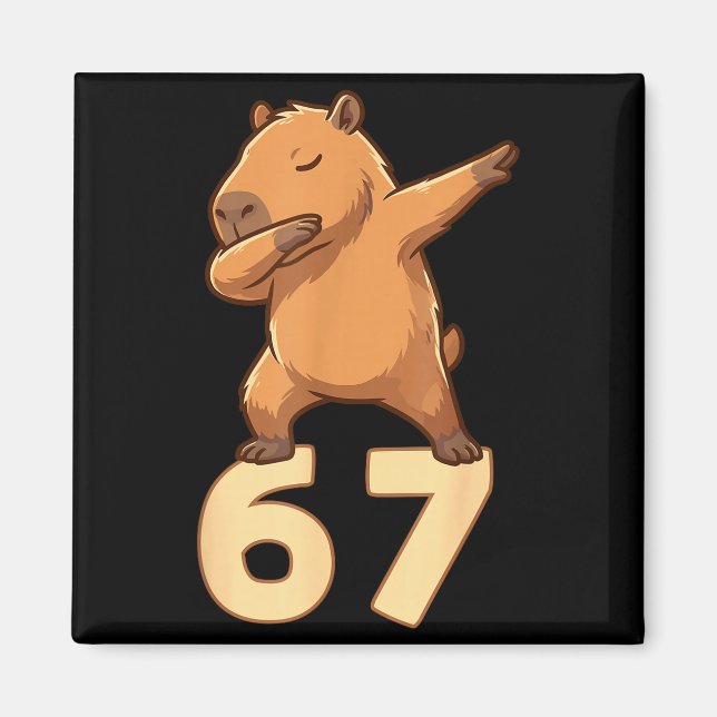 Aimant Six Seven 67 Meme Capybara Funny 67 Capybara For K (Devant)
