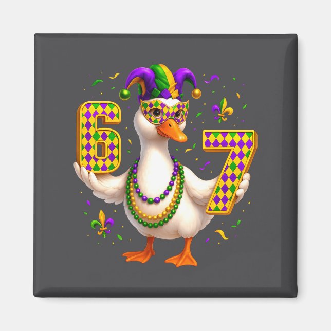 Aimant Six Seven 67 Meme Goose With Jester Hat &amp; Bead (Devant)