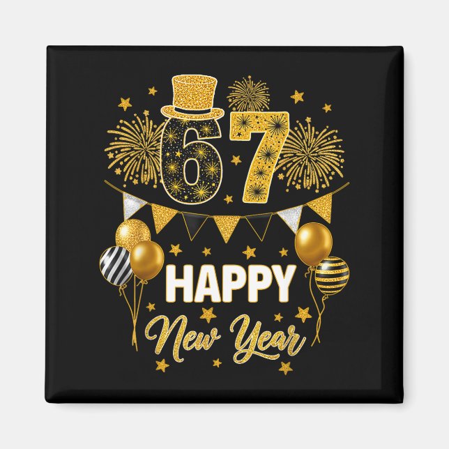 Aimant Six Seven 6 7 Meme Funny Happy New Year 67 2026  (Devant)