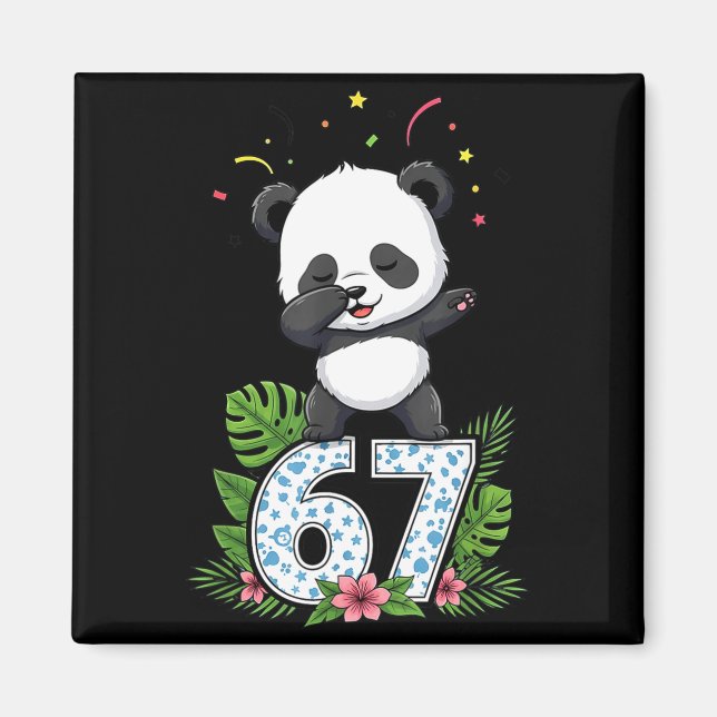 Aimant Six Seven Meme Dabbing Baby Panda 67 Funny Gen Z A (Devant)