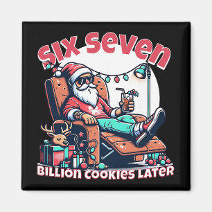 Aimant Six Seven Santa Cookies pour mème de Noël drôle D