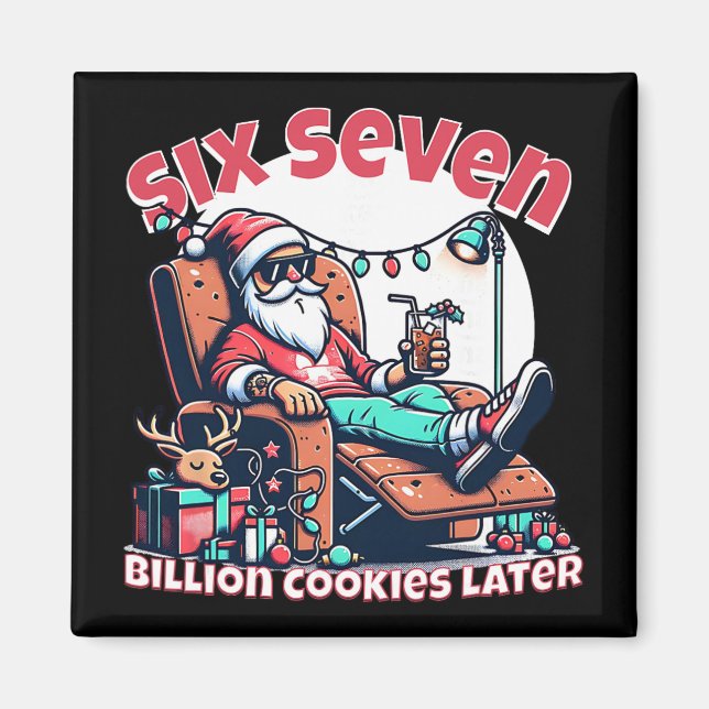Aimant Six Seven Santa Cookies pour mème de Noël drôle D (Devant)