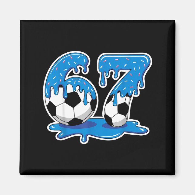 Aimant Six Seven Soccer Ice Cream Drip Funny Design  (Devant)