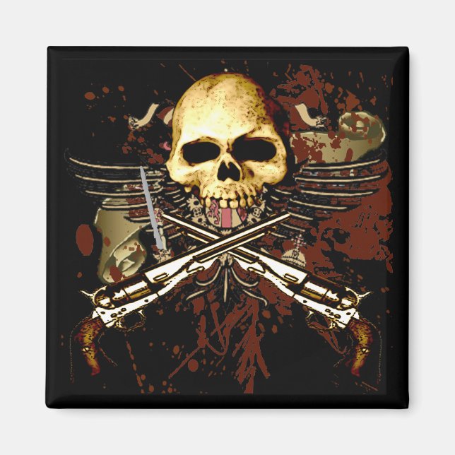 Aimant Sixgun avec crâne (Devant)