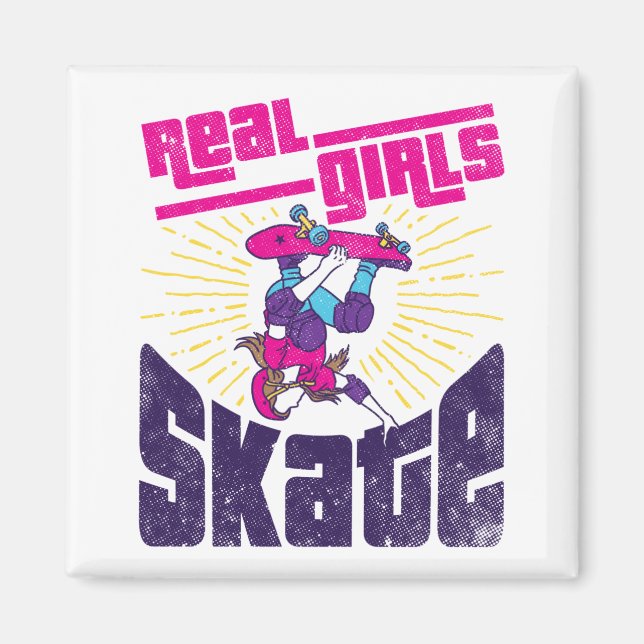 Aimant Skateboard Real Girls Patinage (Devant)