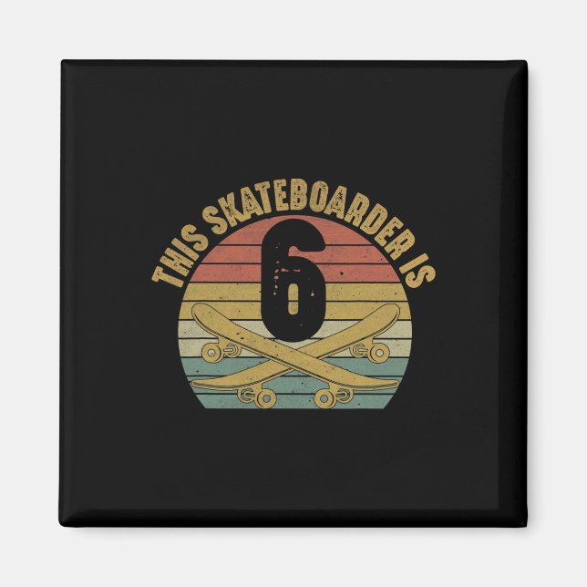 Aimant Skateboardeur de 6 ans faisant du skateboard pour  (Devant)