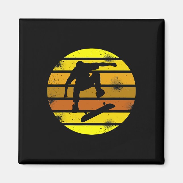 Aimant Skateboarding Sportif Style Rétro Vintage 1  (Devant)