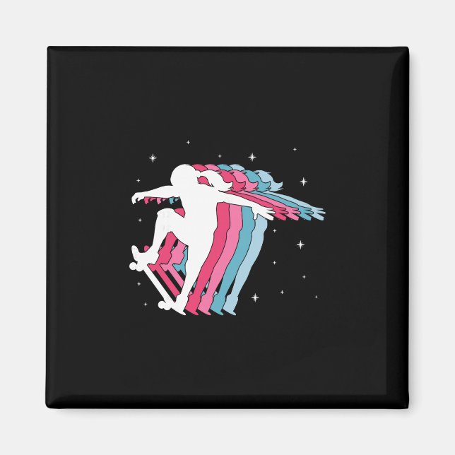 Aimant Skater Girl Skateboarder Skateboarding Girls Gift  (Devant)