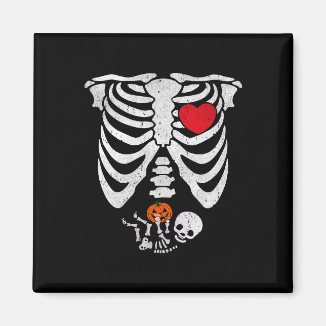 Aimant Skeleton Coeur Halloween Costumes Par (Devant)