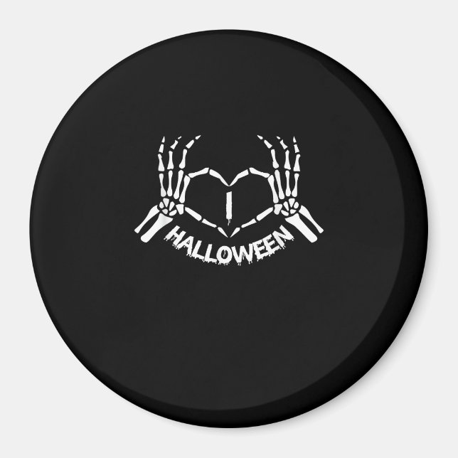 Aimant Skeleton Coeur main Lazy Costume d'Halloween drôle (Devant)