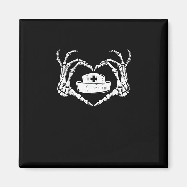 Aimant Skeleton Coeur main Lazy Costume d'Halloween Drôle (Devant)