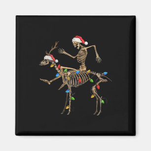 Aimant Skeleton Deer Père Noël avec Noël Lumières