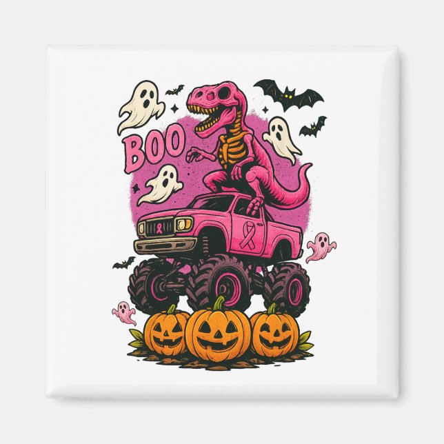 Aimant Skeleton Dinosaur T Rex Riding Monster Truck Breas (Devant)