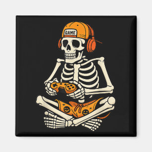 Aimant Skeleton Gamer Headphone drôle Halloween jeu Bo