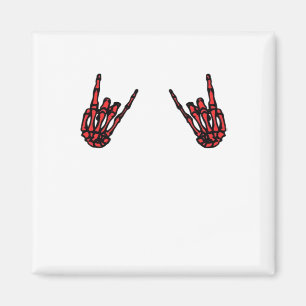 Aimant Skeleton Hand Heart Roll & Red Classic