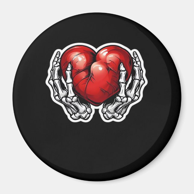 Aimant Skeleton Hands Hearts - Jolie Halloween (Devant)