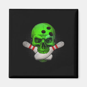 Aimant Skeleton Head Skull Bowling Ll Et Pins Happy Hall