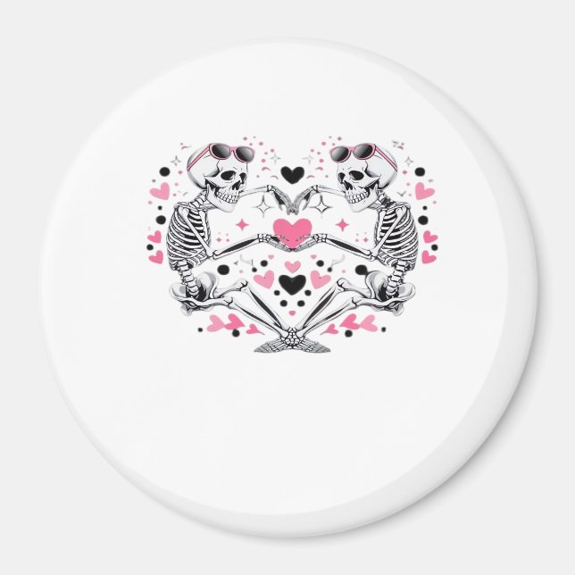 Aimant Skeleton Heart Mains Classique Viral (Devant)
