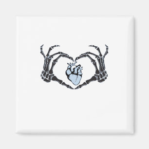 Aimant Skeleton Heart Mains Design Classique Pour Hallowe