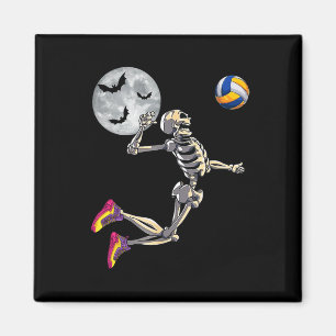 Aimant Skeleton Jouer au volleyball Joyeux Halloween Jour