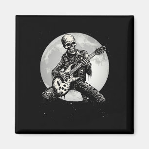 Aimant Skeleton Jouer Guitare Punk Rock Musique Halloween