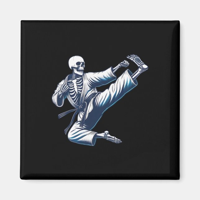 Aimant Skeleton Karate Kick Martial Arts Kickboxing Mixed (Devant)