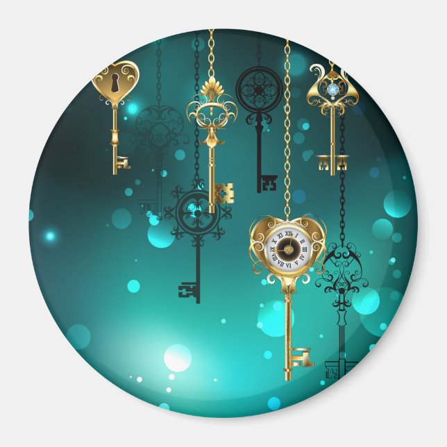 Aimant Skeleton Keys on Green Background (Devant)